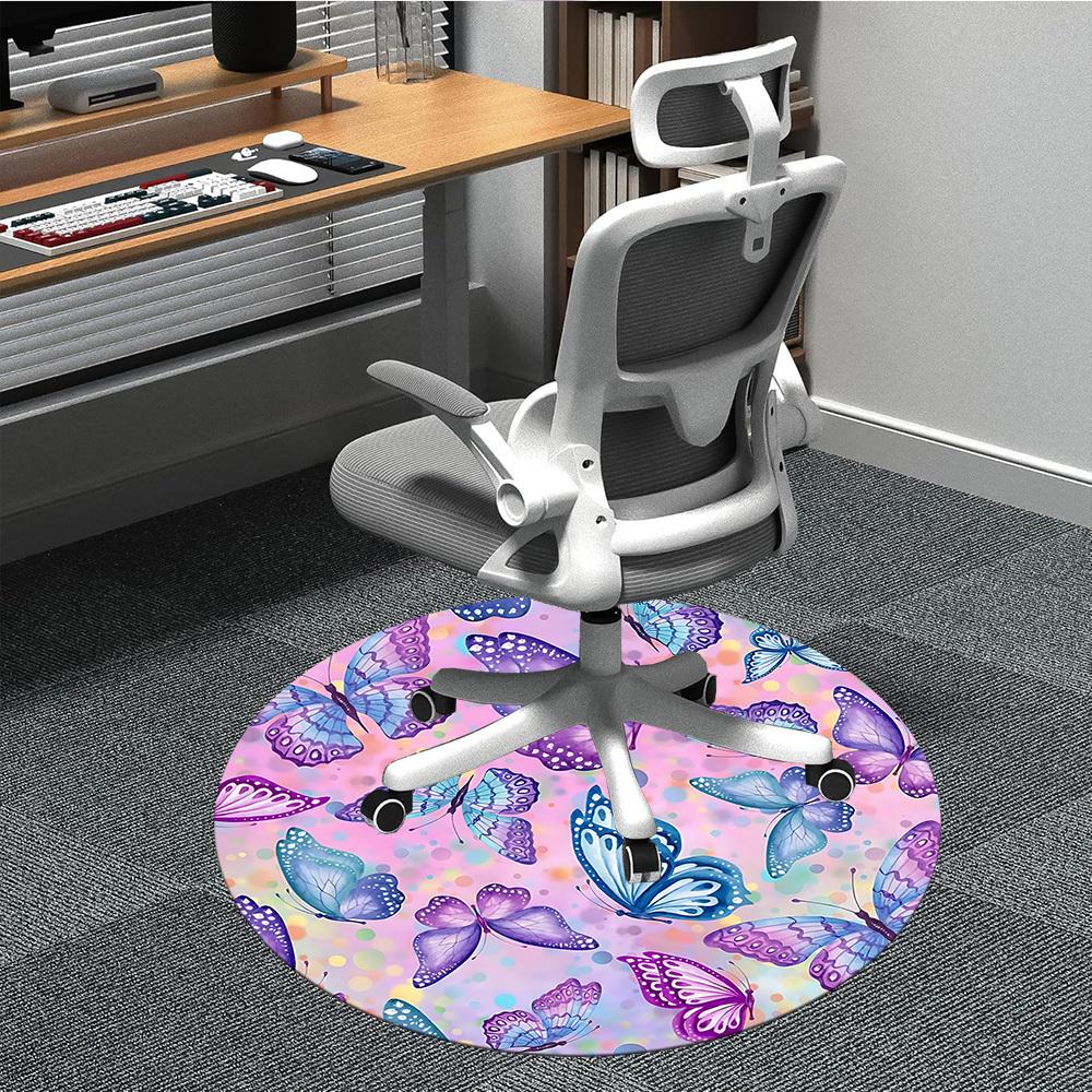 

1pc Butterfly Print Chair Carpet for Office Machine Washable Rug for Office, Good Gift for Family or Friends yy251225230 80cm by 80cm