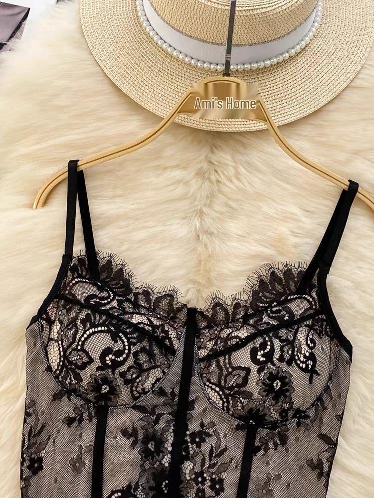 Sexy European & American Lace Eyelash Slimming Vest