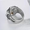 Men's Retro Diamond Skull Ring with Dragon Pipe - Halloween Jewelry