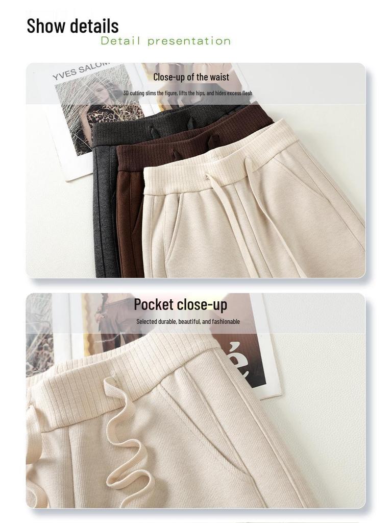 Women's 2024 Spring & Autumn Wool-Blend Wide-Leg Trousers