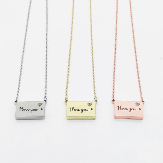 Rectangle Locket Necklace Photo Locket Pendant Necklace Memory Locket Necklace Keepsake Gift