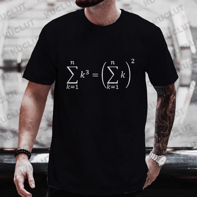 Men's Streetwear T-shirts Sum of Cubes Maths Print T-Shirt Oversized Funny Formula Mathematics Graphic Tees for Men Women Tops