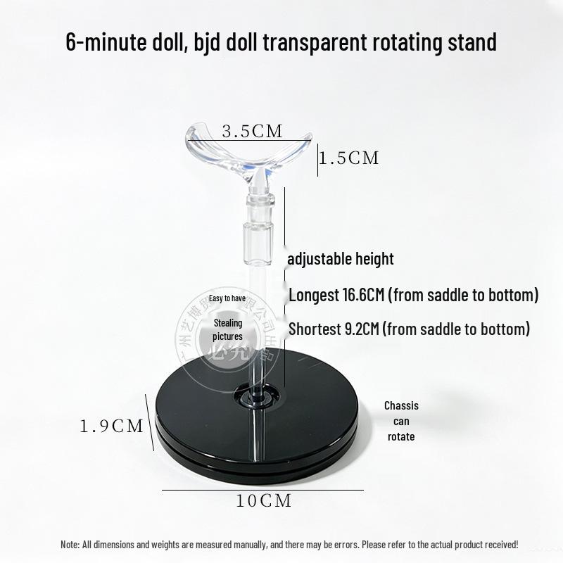 Adjustable Stainless Steel Doll Stand for 30cm to 60cm BJD Dolls with Multiple Support Points