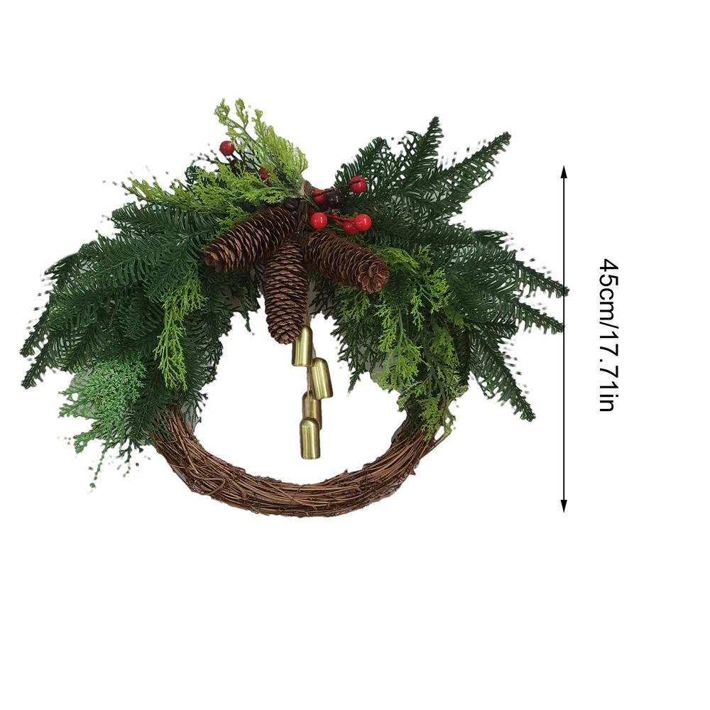 

Christmas Wreath Decorations Creative Festive Garland Simulated Christmas Wreath For Indoor Outdoor Home Wall Window Backyard зелений