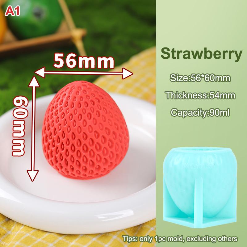 

3D Food-Safe Ice Cream Mold with Strawberry Mango Peach Designs Release for Cake Chocolate Jelly Soap-DIY Kitchen Baking Mold