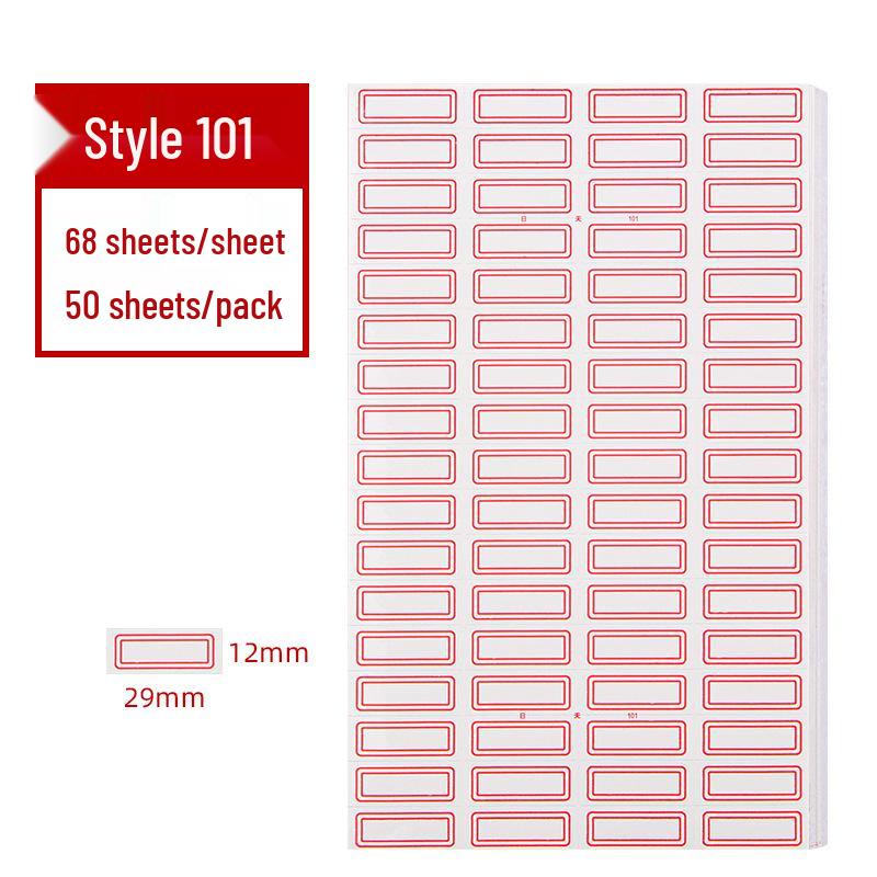 50 Sheets Self-Adhesive Blank Labels for Handwritten or Name Stickers