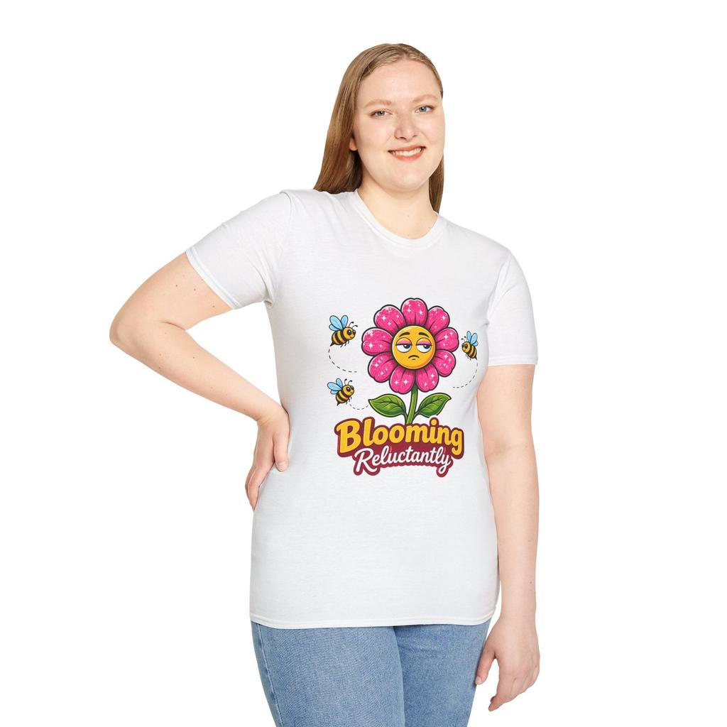 Flower Bee Funny Cartoon Cute Sarcastic Garden Unisex Softstyle T-Shirt