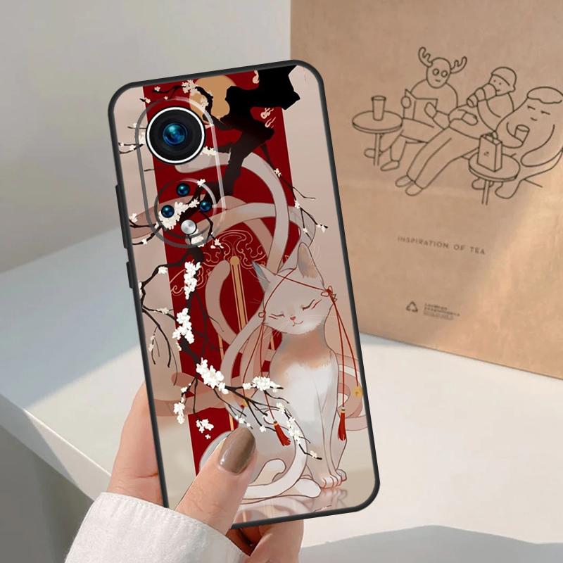 Kitsune Fox Japanese Art Case For Honor Magic 8 Pro 5 6 7 Lite Honor 400 200 Pro X9c X9b X9a X8a X8b 50 70 90 Cover