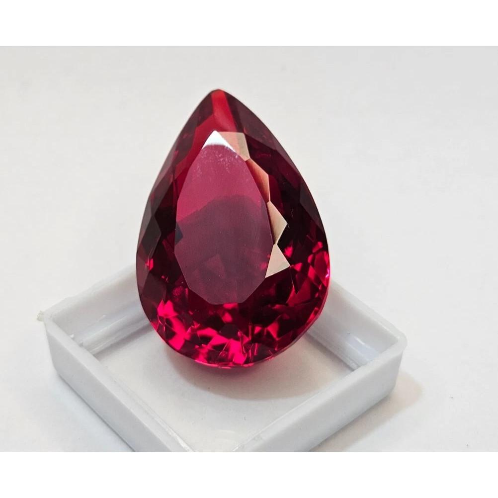 Natural Red Ruby Pear Cut 60 Ct Stunning Certified Loose Gemstone