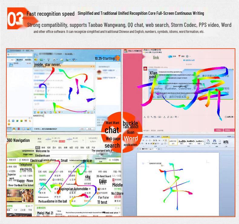 Universal Handwritten Keyboard Pad for Seniors: Driver-Free, Large Screen, Desktop/Laptop Compatible