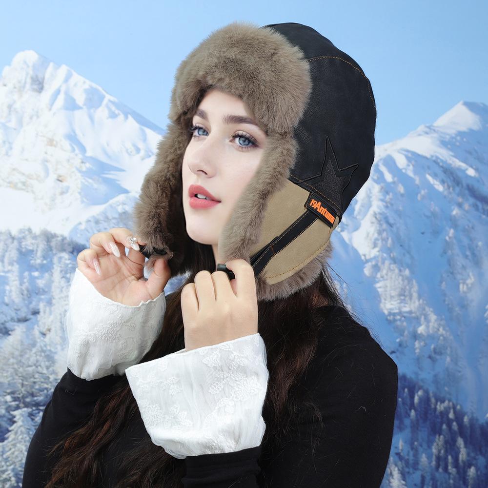 Lei Feng Hat Men and Women Winter Plus Velvet Thickened Warm Cycling Ear Protection Hat Northeast Outdoor Windproof Ski Pilot Hat