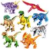 2025 Jurassic Dinosaurs Tyrannosaurus Rex Wyvern Velociraptor Stegosaurus Building Blocks Toys for Children Bricks Figures Toy