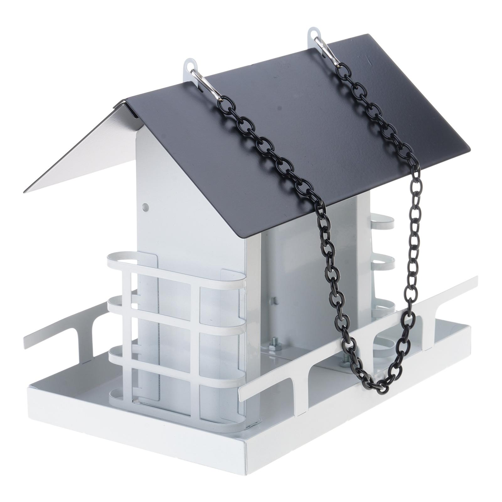 

Сверхпрочная металлическая кормушка для птиц для подвешивания на улице, кормовая станция большой вместимости для сада и заднего двора