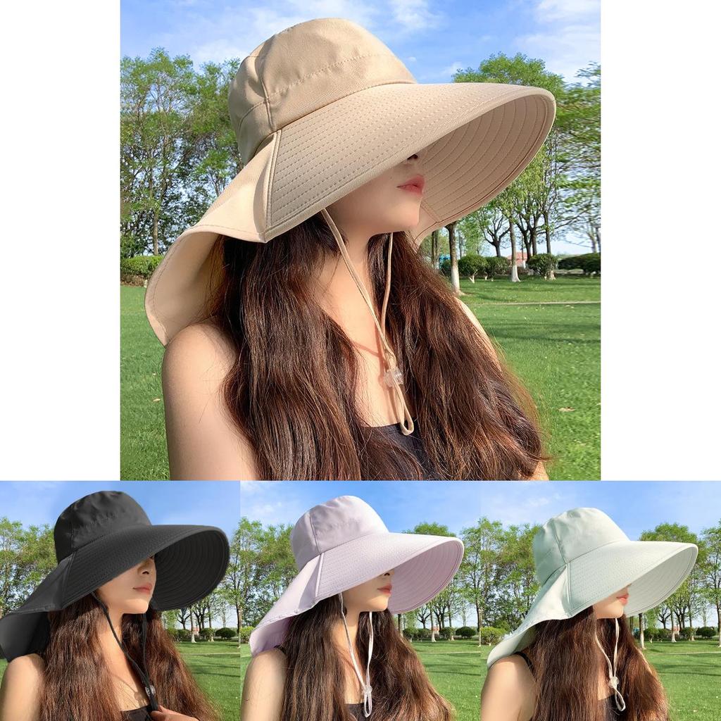 Wide Brim Sun Hat For Women Summer Uv Protection Neck Covering Stylish Design