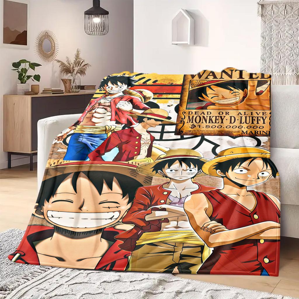 ONE PIECE Monkey D. Luffy Print Blanket Warm Comfortable Flannel Blanket Suitable for Bedrooms,Sofas, Beds,Chairs -QIAO101