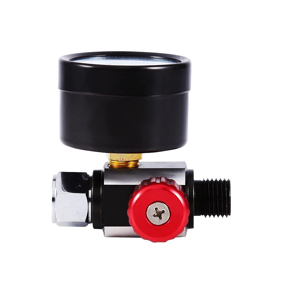 Auto Spray Gun Air Regulator (with Pressure Gauge), 1/4" BSP, Lightweight, Versatile, Durable, Corrosion-Resistant, Can Be Used In Combinations