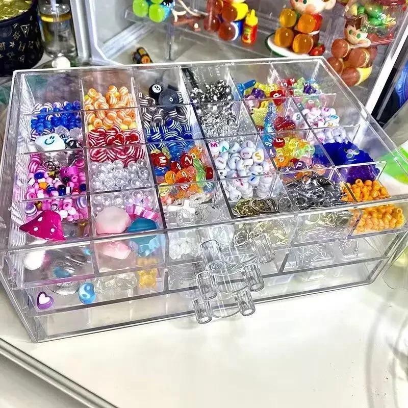 Scatola porta perle a cassetti 3-120 scomparti Materiali Fai da te Fatti a mano Scatola per gioielli Classificazione Multi-scomparto Accessori Eleganti