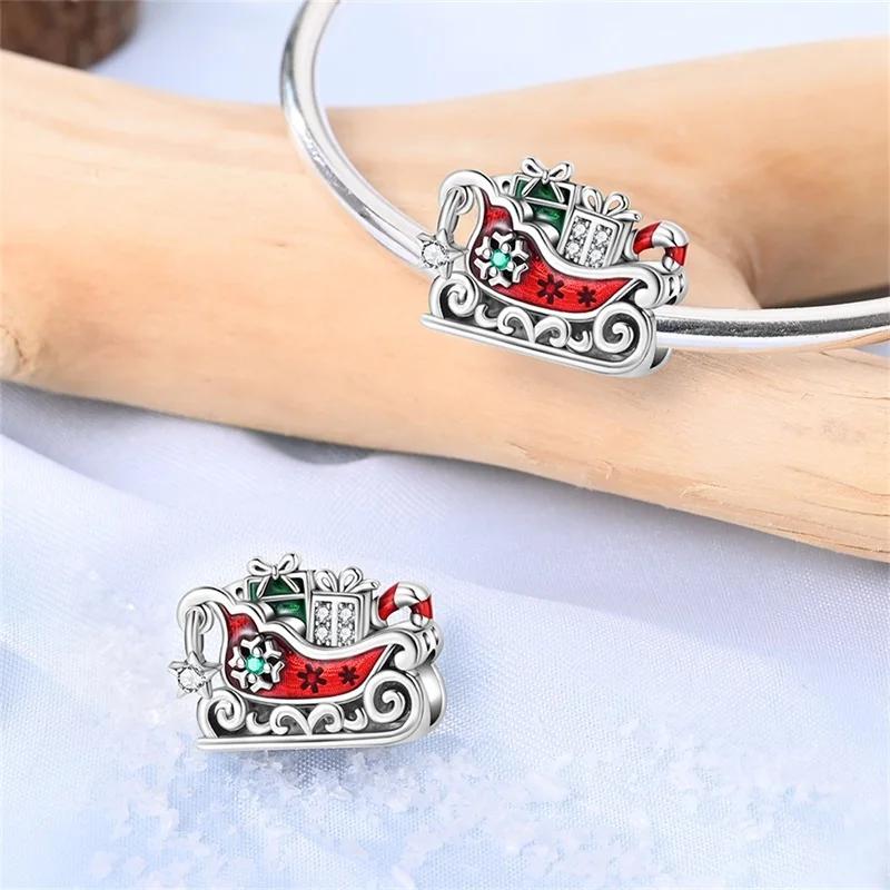 Christmas Series Copper Animal Charms Flowers Bead Pendant Fit Original Charm Bracelets Women Diy Jewelry Gift