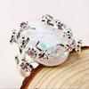 Stylish and simple opal opal branch flower ring