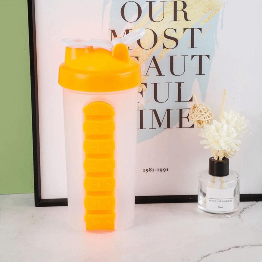 Daily Pill Boxes Organizer Pill Boxes Sports Water Bottle Leak-Proof Water Cup  Camping