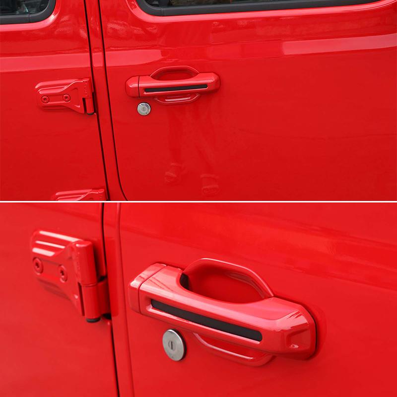 5Pcs/Set Auto Outer Door Handle Cover Fit For Jeep Wrangler JL 2018-2024 Black Red Silver Car Accessories Door Handle Trim Shell