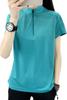 Sports Short and Hot Gym Simple M-Sing Half-Zip T-Shirt, Golf, Sleeve, Moisture-Wicking, Quick-Drying, Stretch, Women's, Spring, Summer, Fall,