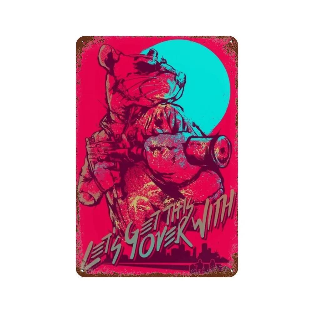 Poster Hotline Miami Hot Classic Adventure Game Posters e Placa de Metal Sinal de Lata Arte de Parede Placa Decoração Man Cave Decoração de Casa estúdio