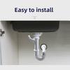 Kitchen Sink Drain Pipe Wall Mounted U-shaped Bend Anti Smell Connects Dishwasher Water 40mm Diameter Plastic Connects To 50mm