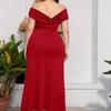 Summer Sexy Plus Size 5xl Kvinner Aftenkjole Spalte Vestidos Elegante V-hals damekjoler