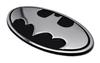 Elektroplattiertes Batman Oval-Emblem (Chrom & Schwarz)