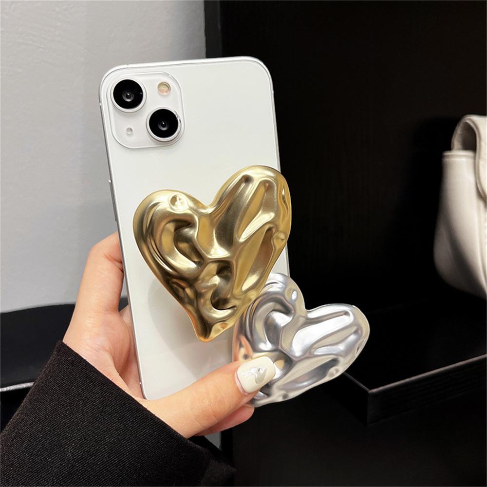 Korean Metal Love Heart Grip Tok Griptok Finger Holder Ring For iPhone Samsung Accessories Trendy Holder Stand Griptok