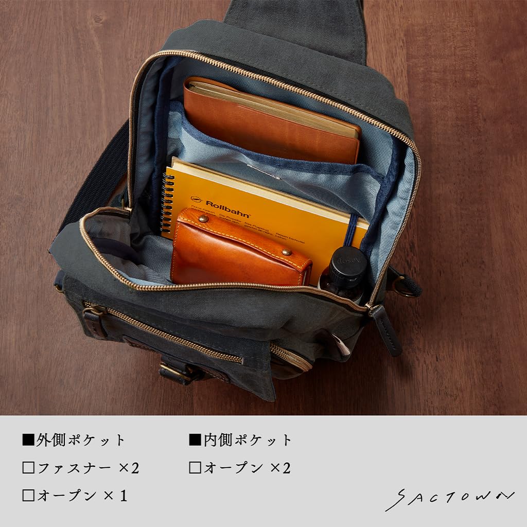 Canvas Workshop Umhängetasche Tasche für Herren und 3X94 Khaki [Körper Damen, Ein-Schulter-Tasche, B5, Canvas]