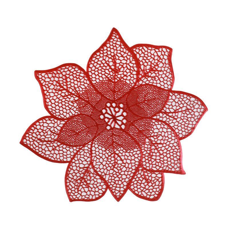 Sottopiatto Fiore di Loto Metallico Impermeabile Resistente al Calore Antiscivolo Per Tavolo da Pranzo Decorazione Matrimonio Festa
