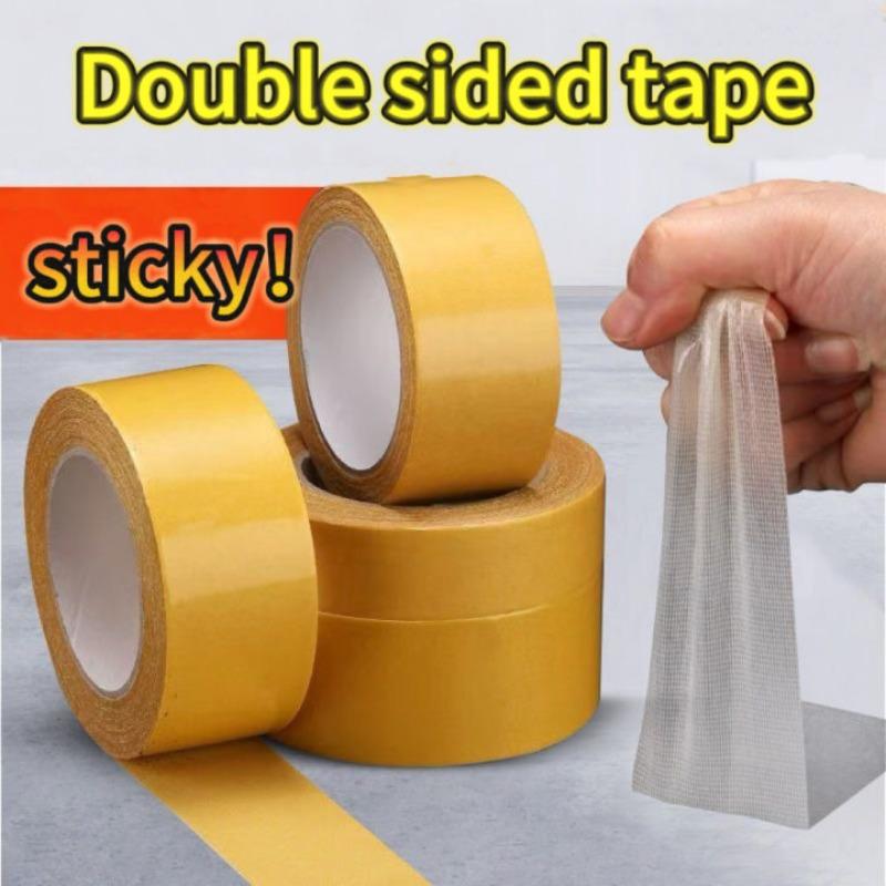 Double Sided Cloth Base Tape Transparent Heavy Duty Self Adhesive Mesh Fixation Tapes Waterproof High Viscosity Carpet Stickers