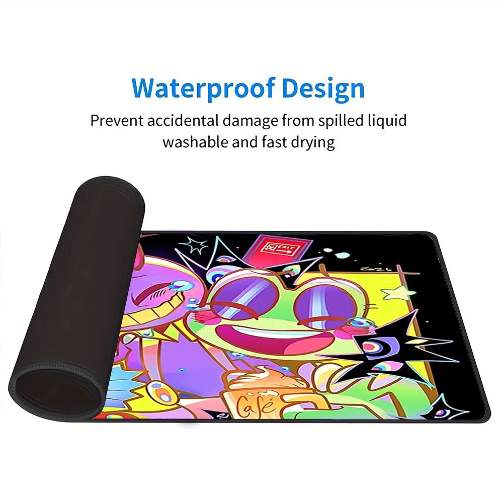 Circus Carnival Chaos Large Gaming Mouse Pad Nonslip Rubber Base Waterproof Desk Mat For Office Pc Laptop
