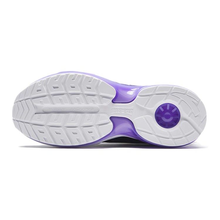 Anta Comfortable Versatile Non-Slip Shock Absorbing Low-Top Running Shoes Kids Sneaker Black White Purple 322345513N-5