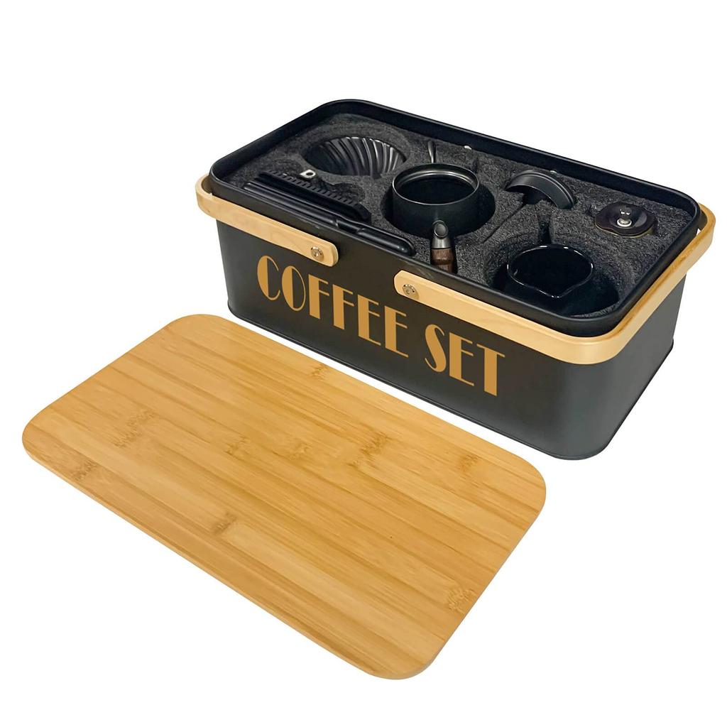 SOTECH Pour-Over Coffee Maker Set with Coffee Kettle, Scale, Ceramic Server, Ceramic Dripper, Coffee Grinder, Filter Paper, Ceramic Cups, and