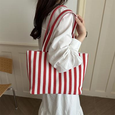 Striped Commuting Lazy Fashion Single-Shoulder Casual Large Capacity Tote Bag
