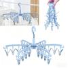 Folding Clothes Dryer Rotatable Hanger Windproof Socks Underwear Drying Rack Home Storage Laundry Rack 24 Clips