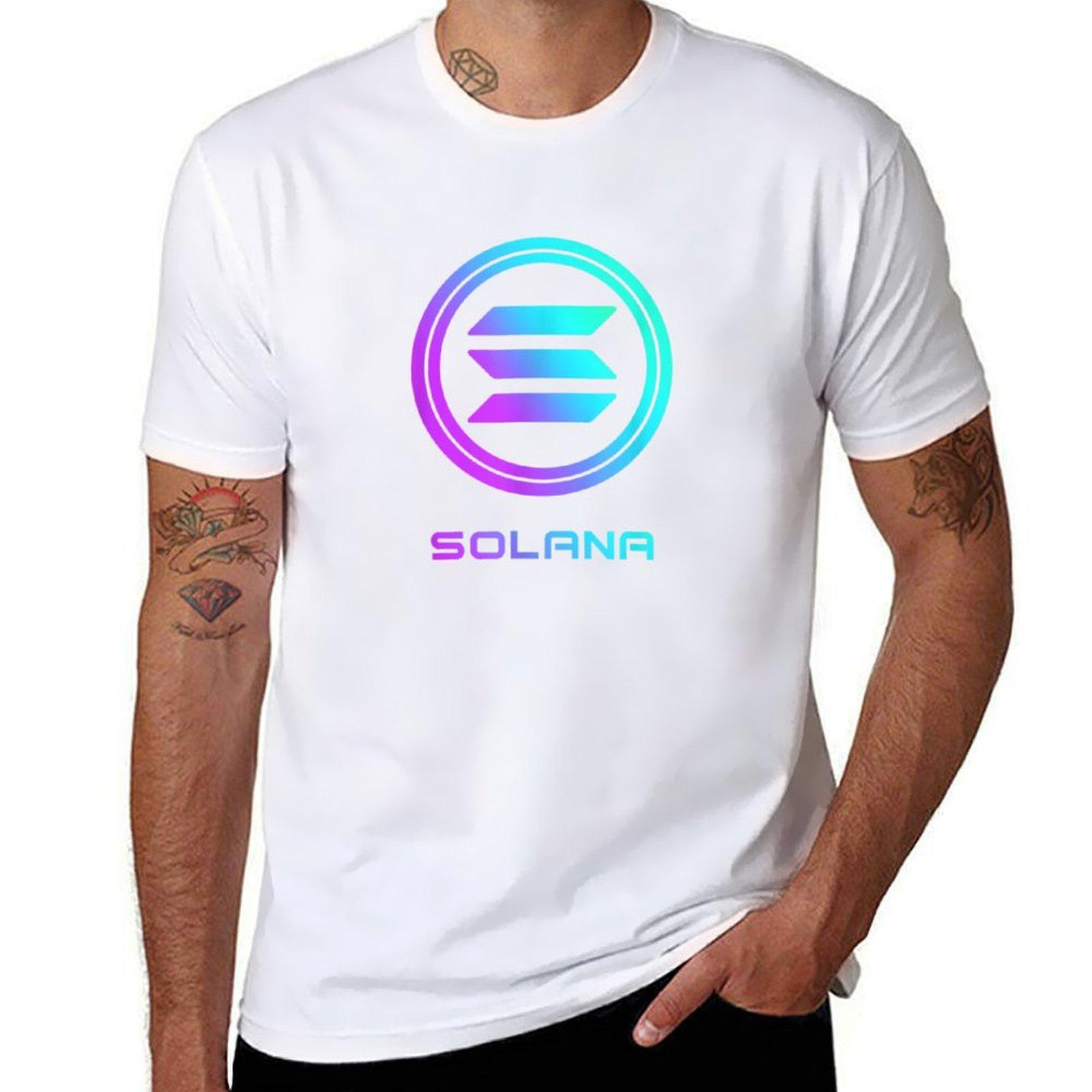 Криптовалюта Solana Solana SOL Футболка винтажная графическая футболка мужская футболка мужская одежда для мальчика мужские футболки для тренировок M