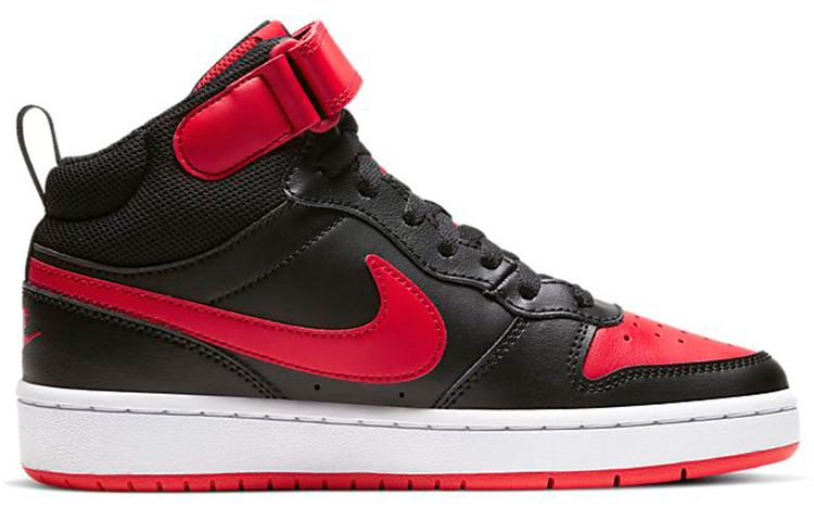 Nike Court Borough Mid 2 Black University Red GS CD7782-003