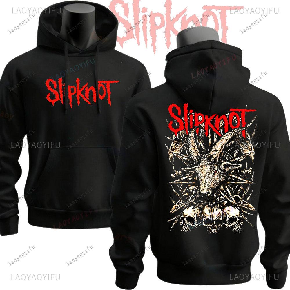 Winter Vintage Slipknots Prepare for Hell Tour Schwarze Hoodies Heavy Metal Rockband Männer Hip Hop Ästhetik Sweatshirt Männer Kleidung