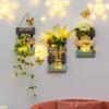 Wanddekoration Ins Style Wandlampe Nordische Originalität Pflanze Schmetterling Hintergrund Heimdekor Wandleuchten Vasenlampe für Schlafzimmer