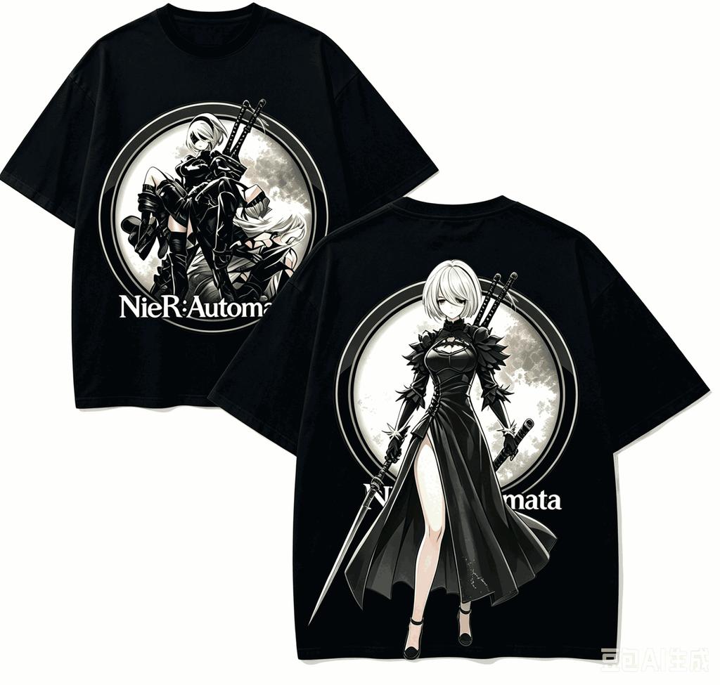Nier Automata Anime Lover T-shirt Harajuku Cotton New Model High Street Retro Fashion Oversized Unisex Breathable High Quality Short Sleeve Streetwear