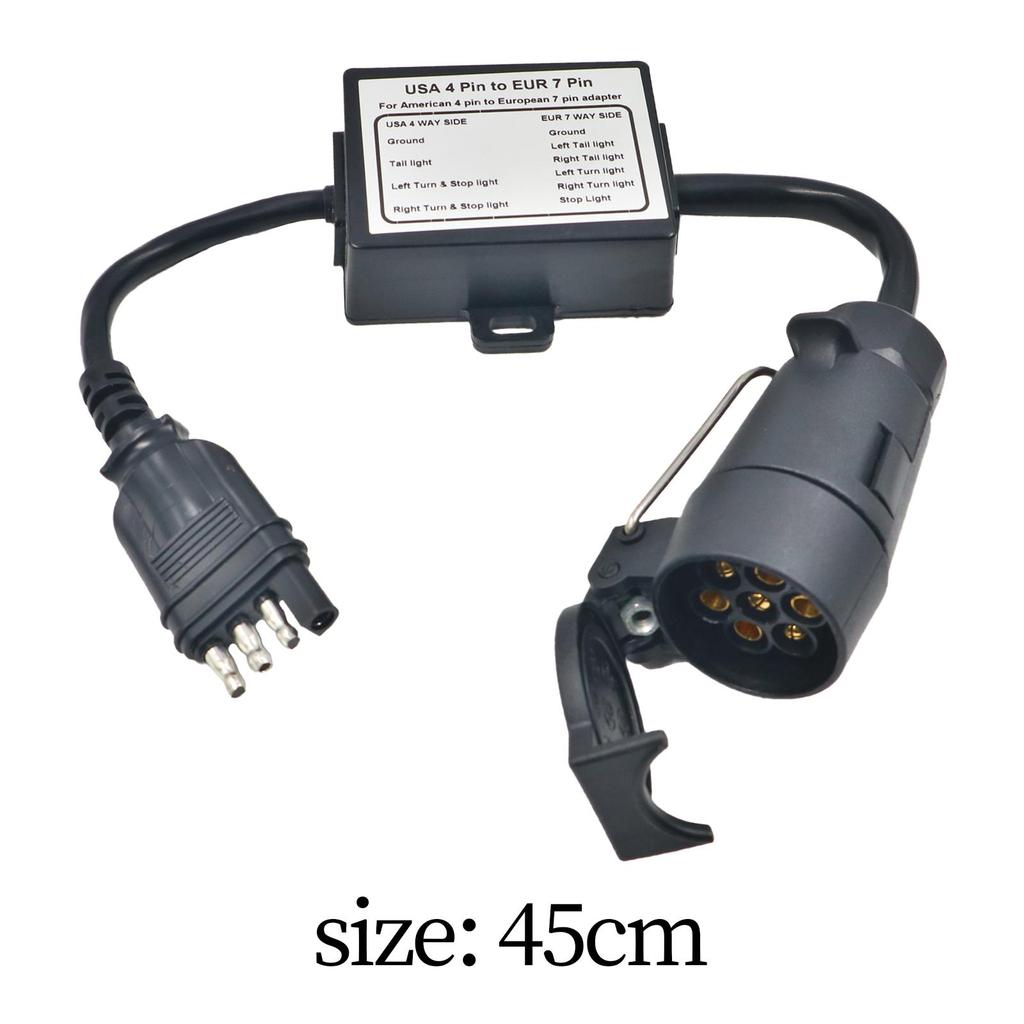Trailer Adapter American 4-pin to European 7-pin for Truck Pickup Truck