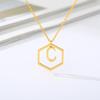 Simple and stylish English alphabet small fresh k gold titanium steel necklace women's accessories geometric collarbone chain