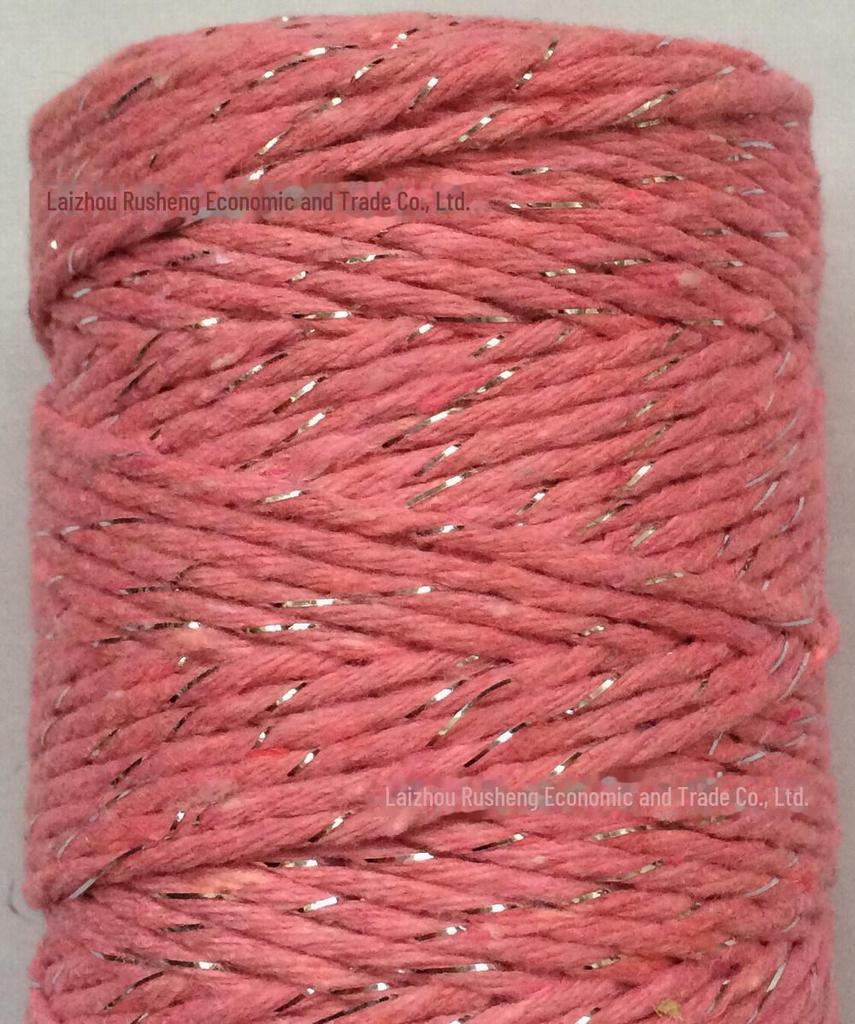 Gold, Silver & Copper Cotton Rope with Gold Thread and Multi-colored Cotton Rope - 100m.