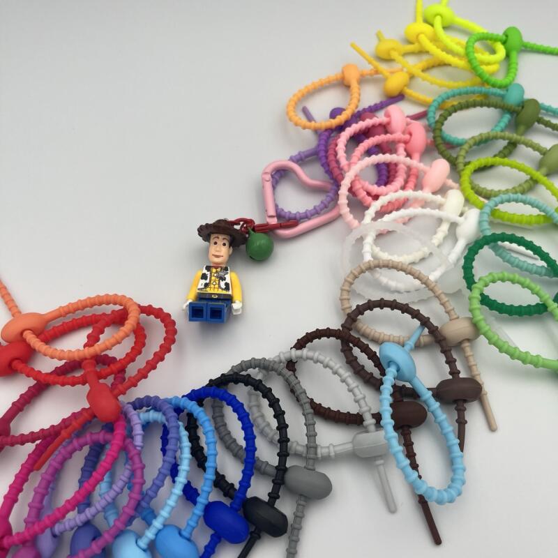 Silicone cable tie key ring accessory cable tie bag charm