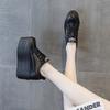 Mesh Muffin Shoes Women's Summer Versatile 2025 New Solid Color Casual Shoes Round Head Lace-up Thick Sole 12 Cm Trend