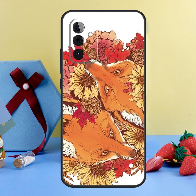 Autumn Leaves Fall Fox Pumpkin Cover For Samsung Galaxy A53 A33 A23 A52 A32 A22 A12 A51 A71 A15 A25 A13 A14 A34 A54 Case